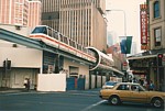 Monorail train entering Park Plaza Station in Pitt Street thumbnail