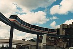 Monorail train turning from Harbour Street into Liverpool Street thumbnail