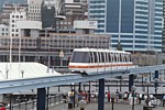 Monorail train crossing open Pyrmont Bridge thumbnail