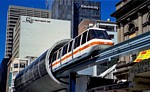 Monorail train departing Park Plaza Station in Pitt Street thumbnail