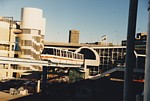 Monorail train entering Convention Station while under construction thumbnail